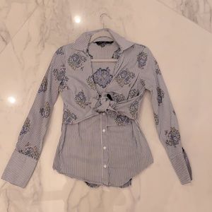 Zara Button Down Floral Shirt